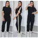 CONJUNTO FEMININO CALÇA E BLUSA COM BOTAO NA MANGA E FAIXA LATERAL TECIDO PREMIUM em oferta