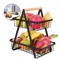 Imagem da promoção Fruteira de Mesa Aramado Preto Cesto Organizador Frutas com Pintura Eletrostática Antidescascamento