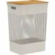 Cesto De Roupas Grid Com Tampa De Bambu 49 Litros - Bege OU em oferta
