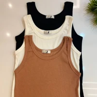 Imagem da promoção Kit 3 Regatas Femininas Blogueirinha Lisa Malha Ribana Cores Sortidas