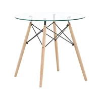 Imagem da promoção Mesa de Jantar 4 Lugares Redonda Tampo de Vidro - MES-001 Otello