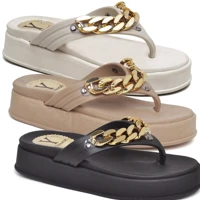 Imagem da promoção Chinelo Papete feminino Sandália Corrente Dourada Birken Confortável Anatômica Verão