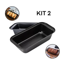Imagem da promoção Kit 2 Forma pão antiaderente aço carbono bolos tortas não gruda