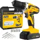Parafusadeira Furadeira 20V Vonder PFV 238 18 Posições de Torque LED Bateria Carregador e Acessórios em oferta