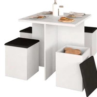 Imagem da promoção Conjunto Sala De Jantar 4 Banquetas Berlim Bco/ Preto - M. Arapongas
