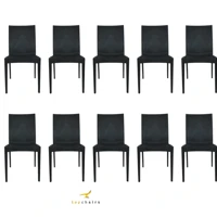Imagem da promoção 10 Cadeiras Rattan Preta Sala de Jantar Area Gourmet Top Chairs