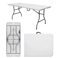 Imagem da promoção Mesa Dobrável Vira Maleta com Alça Portátil 1.80m Camping Pesca Jardim Área Externa Interna Luvinco