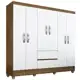 Guarda Roupa Casal Bruna 6 Portas Boreal/ Branco - A Móveis Arapongas em oferta