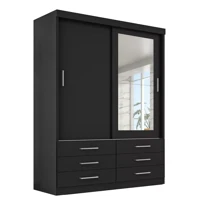 Imagem da promoção Guarda Roupa Solteiro Capri 2 Portas 6 Gav C/ Espelho Cor Onix