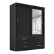 Guarda Roupa Solteiro Capri 2 Portas 6 Gav C/ Espelho Cor Onix em oferta