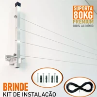 Imagem da promoção Varal Alumínio Reforçado Retrátil De Parede Para Roupas Suporta Até 80kg