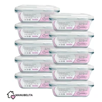 Imagem da promoção Kit 10 Marmitas Vidro Hermético Vidro Tampa Trava 370ml