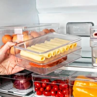Imagem da promoção Porta Frios Presunto Queijo Kit Acrílico Resistente Duplex Duplo Com Tampa Hermético Empilhável