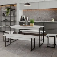 Imagem da promoção Mesa de Jantar com 2 Bancos e 2 Banquetas Industrial TUB