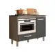 Balcão para Cooktop Fit 4 ou 5 Bocas e Forno Carvalho Nature com Chumbo Nicioli em oferta