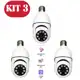 Câmera wifi ip sem fio giratória 360 com encaixe lampada bocal rosca ptz full HD visão noturna em oferta