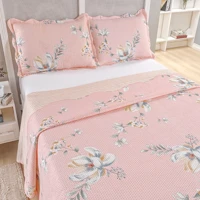 Imagem da promoção Kit Cobre Leito Colcha Casal Bouti 3 Peças Dupla Face Estampada Porta Travesseiro Aba Americana