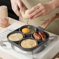 Imagem da promoção Frigideira Multifuncional Antiaderente 4 Em 1 Para Ovos , Hambúrguer , Omelete , Com Cabo De Madeira