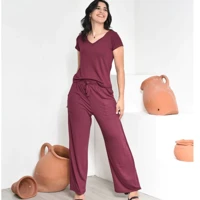 Imagem da promoção Conjunto Viscolycra Pantalona e blusa Gola V Básica