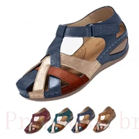 Imagem da promoção Lollite Ortopédica Retro PU Sandálias De Couro com Proteção Arc Confortável Rodada Toe Stand para As