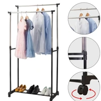 Imagem da promoção Cabideiro Arara De Roupas Multiuso Com Sapateiro Aço Prateleira Com Rodinhas - KONTUZ HOME