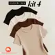 Kit 4 Blusas Feminina Ribana Canelado Básica Casual em oferta