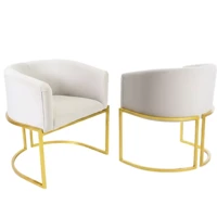 Imagem da promoção Kit 2 Poltronas De Base Ferro Cadeira Estrutura Meia Lua Tecido Veludo Para Consultório Sala Luxousa