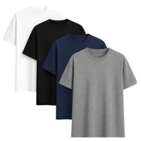 Imagem da oferta Kit 4 Camisas Camiseta Básica Lisa 100% Algodão Premium 30.1