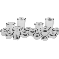 Imagem da oferta Kit 16 Potes Herméticos de Plástico Retangular, Multiuso, Vedação Silicone Electrolux