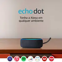 Echo Dot (3ª Geração): Smart Speaker com Alexa - Cor Preta em oferta na Amazon