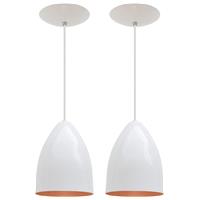 Imagem da promoção Combo Kit com 2 Pendentes Soft Cone Branco Cobre Luminária Alumínio Lustre 18Cm Sala