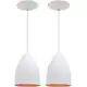 Combo Kit com 2 Pendentes Soft Cone Branco Cobre Luminária Alumínio Lustre 18Cm Sala em oferta