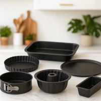 Imagem da promoção Conjunto de Formas 6 Peças Nona em Aço Carbono com Alça em Silicone - Classic Home