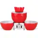 Conjunto P/ Fondue 10pcs - Vrm Brinox Vermelho em oferta