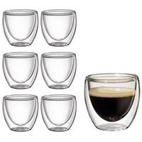 Imagem da promoção 6 Copos De Cafe Vidro Duplo Expresso 80ml - Mimo Style