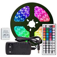 Imagem da promoção Fita LED RGB 5050 Rolo 5 metros Fonte 12V 3A e Controle Remoto