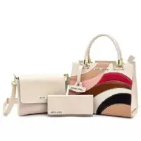Kit Bolsa Castelo Marfim Detalhes Colorida e Bolsa Bau e carteira - Aghata Lorena em oferta na Magazine Luiza