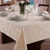 Toalha De Mesa Jacquard Viena Retangular 6 Lugares - Marfim em oferta na Americanas