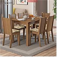 Imagem da promoção Conjunto Sala de Jantar Maris Madesa Mesa Tampo de Madeira com 6 Cadeiras