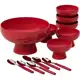 Conjunto para Sobremesa Brinox Cake 13 Peças Vermelho em oferta
