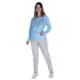 Roupa De Dormir Feminina Para o Frio Pijama Plush Conjunto De Blusa Estampada Manga Longa E Calça - em oferta