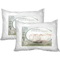 Kit Travesseiro Pena de Ganso com 2 Peças - Casa e Conforto em oferta na ShopTime