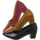 Kit 3 Sapatos Scarpin feminino salto grosso Preto, Caramelo, Vermelho - Sacolão dos calçados em oferta
