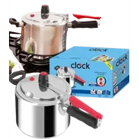 Panela de Pressão 7 L Clock Original Fechamento Interno em Alumínio Polida com Sistema de Segurança em oferta na Extra