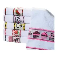 Kit 05 Toalhas Cozinha Pano De Copa Prato Atoalhado Genova - MARGEX em oferta na Magazine Luiza