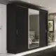 Guarda Roupa Casal com Espelho 3 Portas 4 Gavetas 188,5cm Viena Yescasa Preto em oferta
