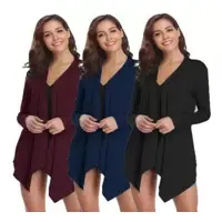 Kit com 3 Cardigans Casaco Feminino Estilo Casual Básico - Slim Fitness em oferta na Magazine Luiza