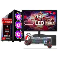 PC Gamer Fácil Barato Completo Intel Core i5 8GB HD 500GB Geforce 2gb Monitor 19" -Kit Gamer Teclado em oferta na Magazine Luiza