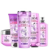 Imagem da promoção Kit Elseve Hidra Hialurônico Shampoo, Condicionador, Creme de Pentear, Creme Tratamento e Creme Hidr