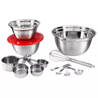 Imagem da promoção Conjunto de Tigelas com Medidor Inox Brinox - Preparo Top Pratic 13 Peças